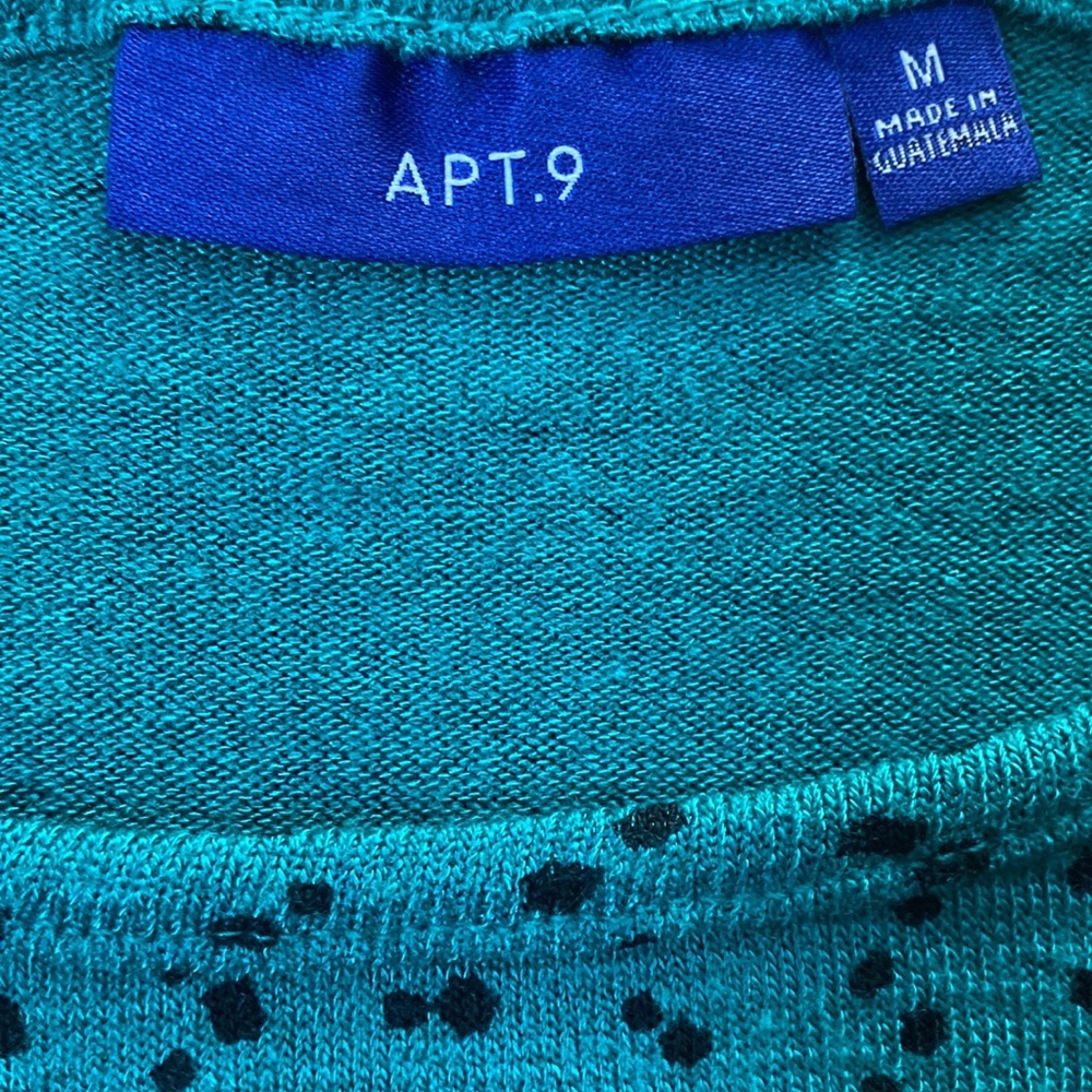 Apt. 9 Green Spotted Seriously Soft Elbow Sleeve Tee - Picture 2 of 4